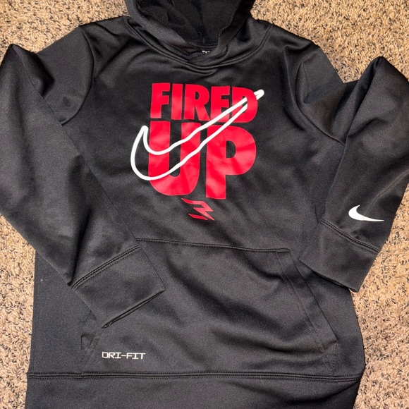 Nike Black Hoodie with Bold Red Design - Picture 1 of 4